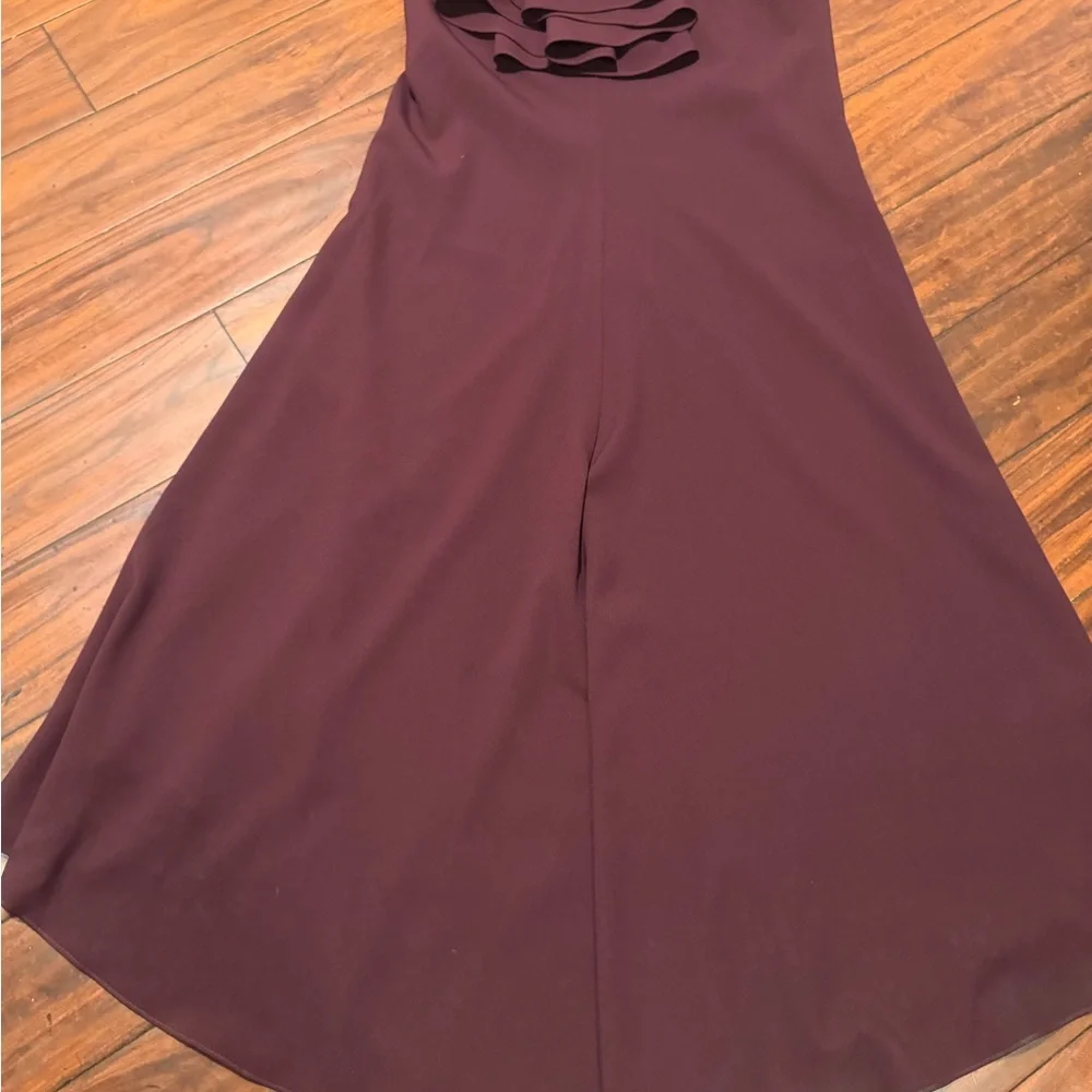 Jovani Wine Open-Back Ruffle Evening Gown - Picture 6 of 7